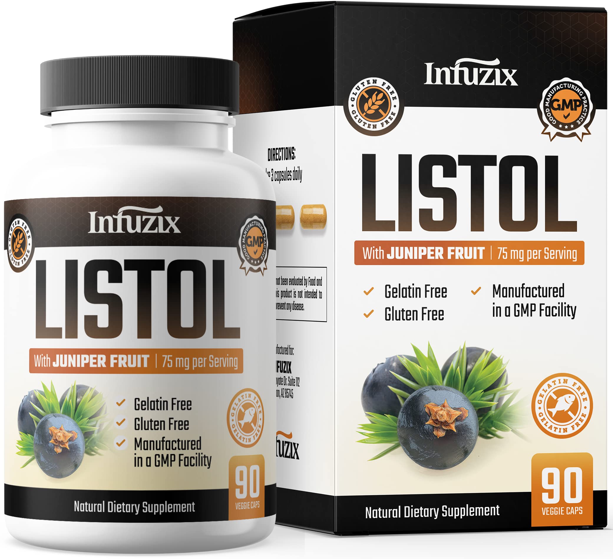 Infuzix Listol vista frontal del envase mostrando presentación clara y beneficios