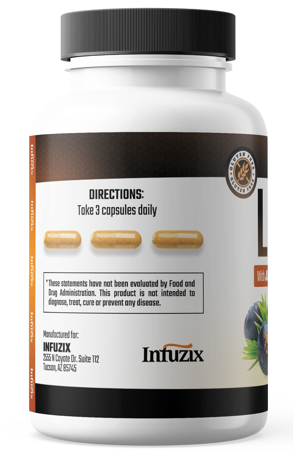 Infuzix Listol comparación de tamaño del frasco para evaluar cantidad por mes