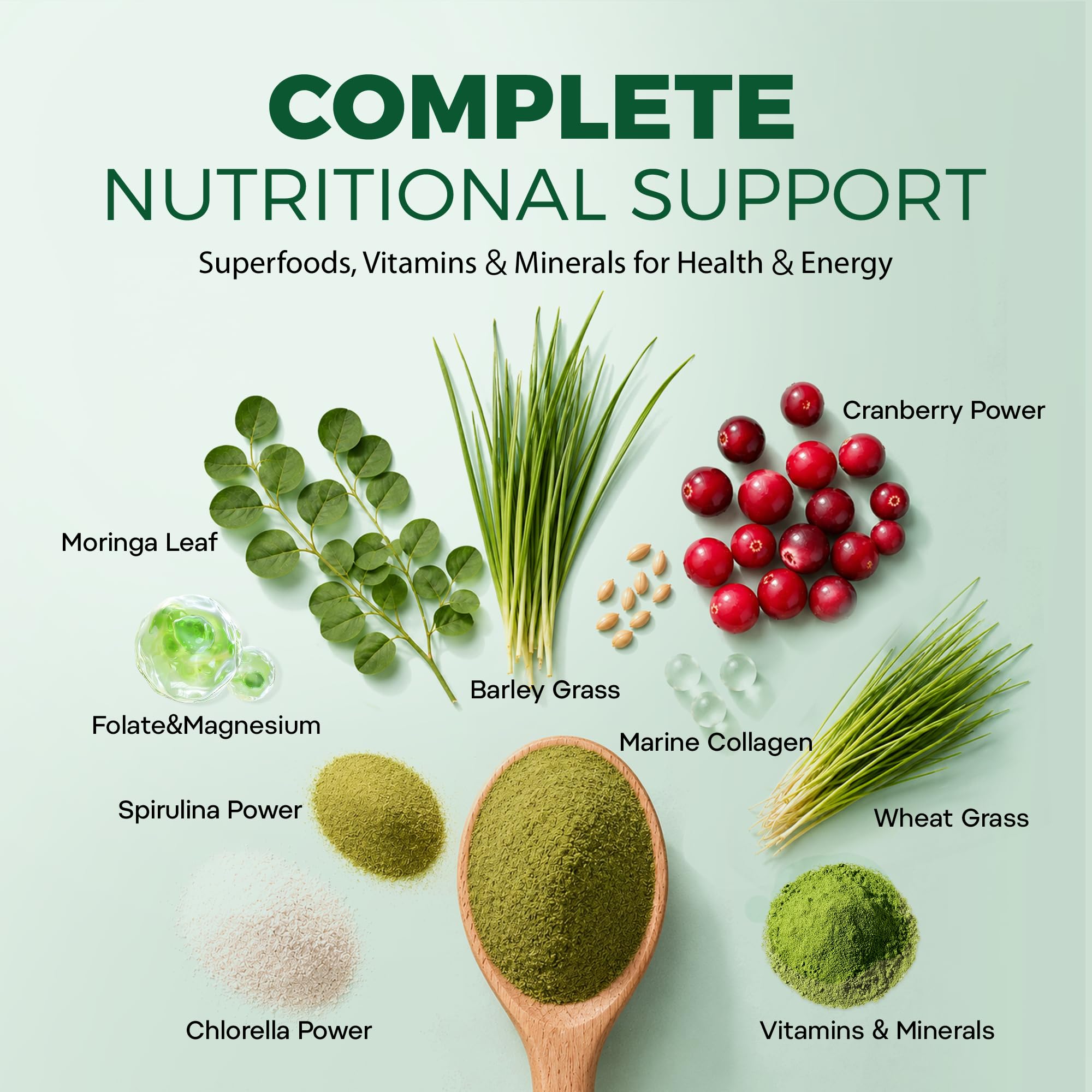 inGreens smoothie verde preparado con un sobre, aporte nutritivo y sabor natural
