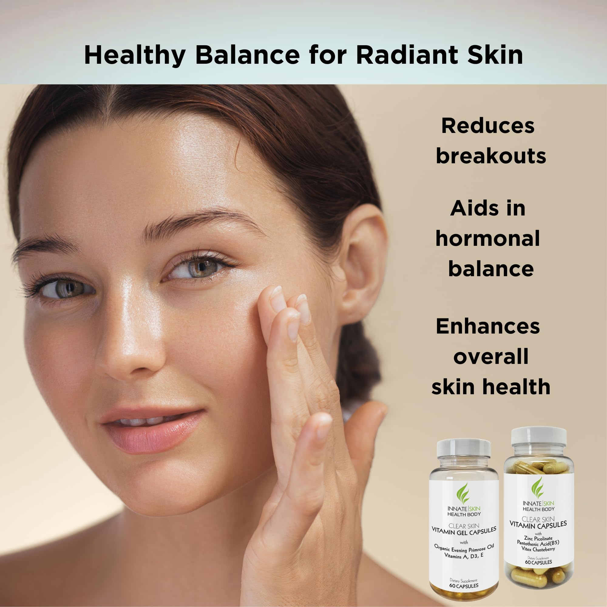 Innate Skin ingredientes botánicos como cúrcuma y vitex para equilibrio