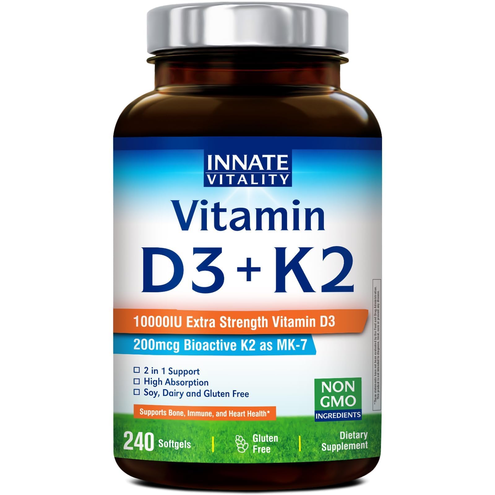 Innate Vitality envase frente mostrando etiqueta y cantidad 240 softgels