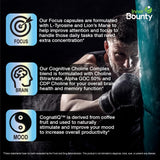Inner Bounty frasco sobre escritorio para enfoque durante estudio