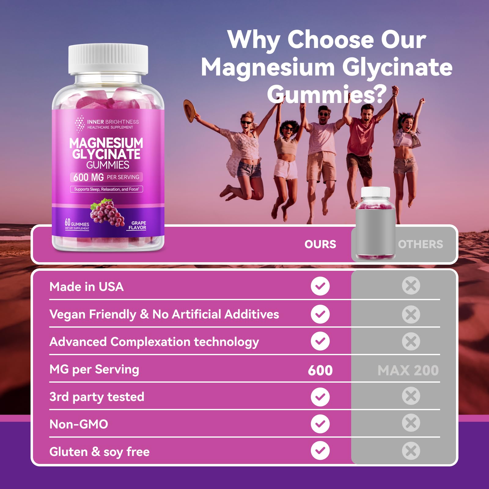 Inner Brightness etiqueta con ingredientes y ventajas para la absorción