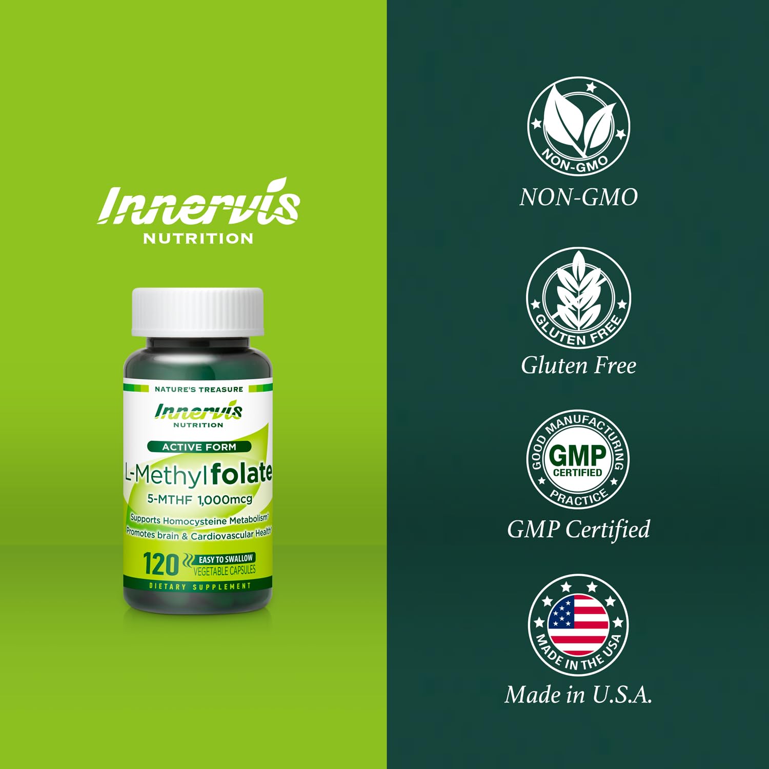 INNERVISNUTRITION etiqueta de ingredientes visible, beneficio transparencia de formulación