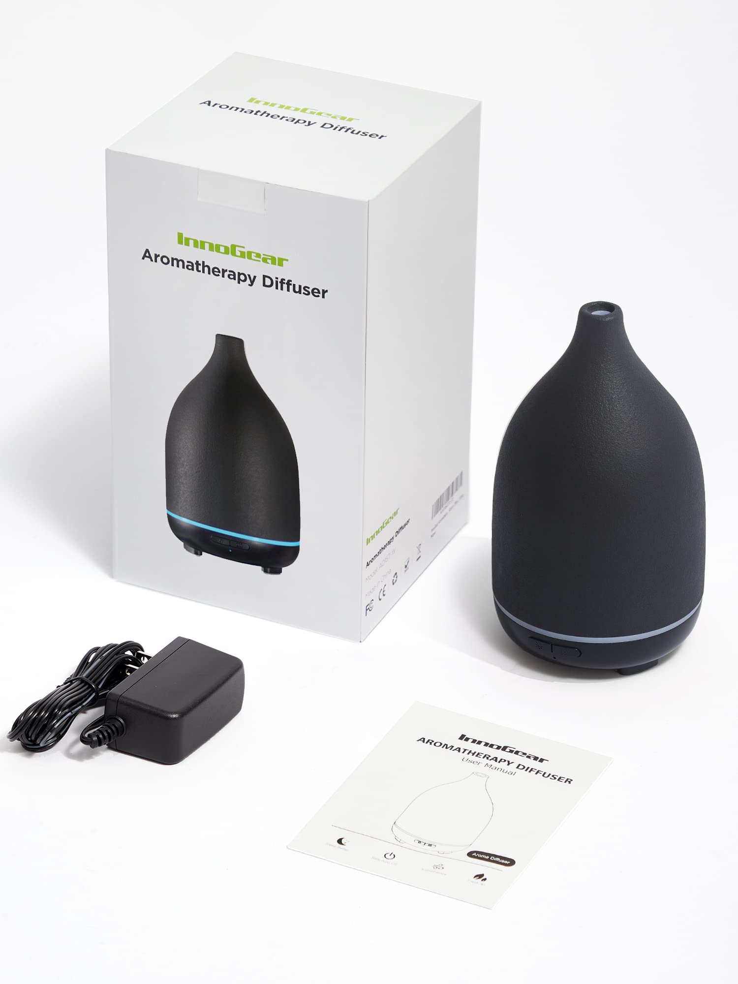 InnoGear etiqueta materiales PP y cerámica indicando seguridad del vapor