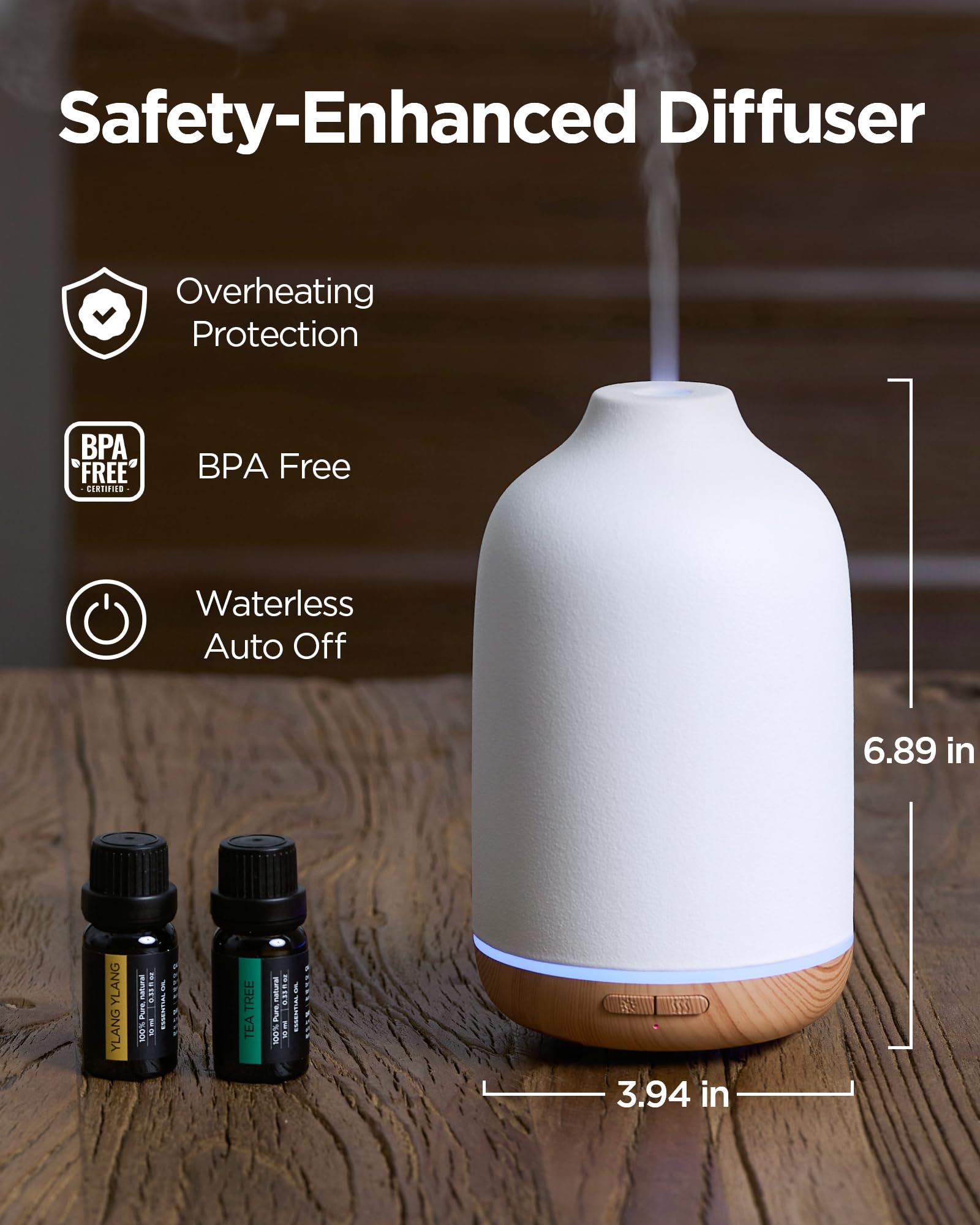 InnoGear difusor en uso emitiendo vapor constante para ambiente confortable