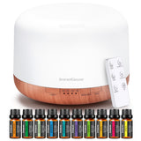 InnoGear etiqueta de aceite esencial con listado de fragancias naturales