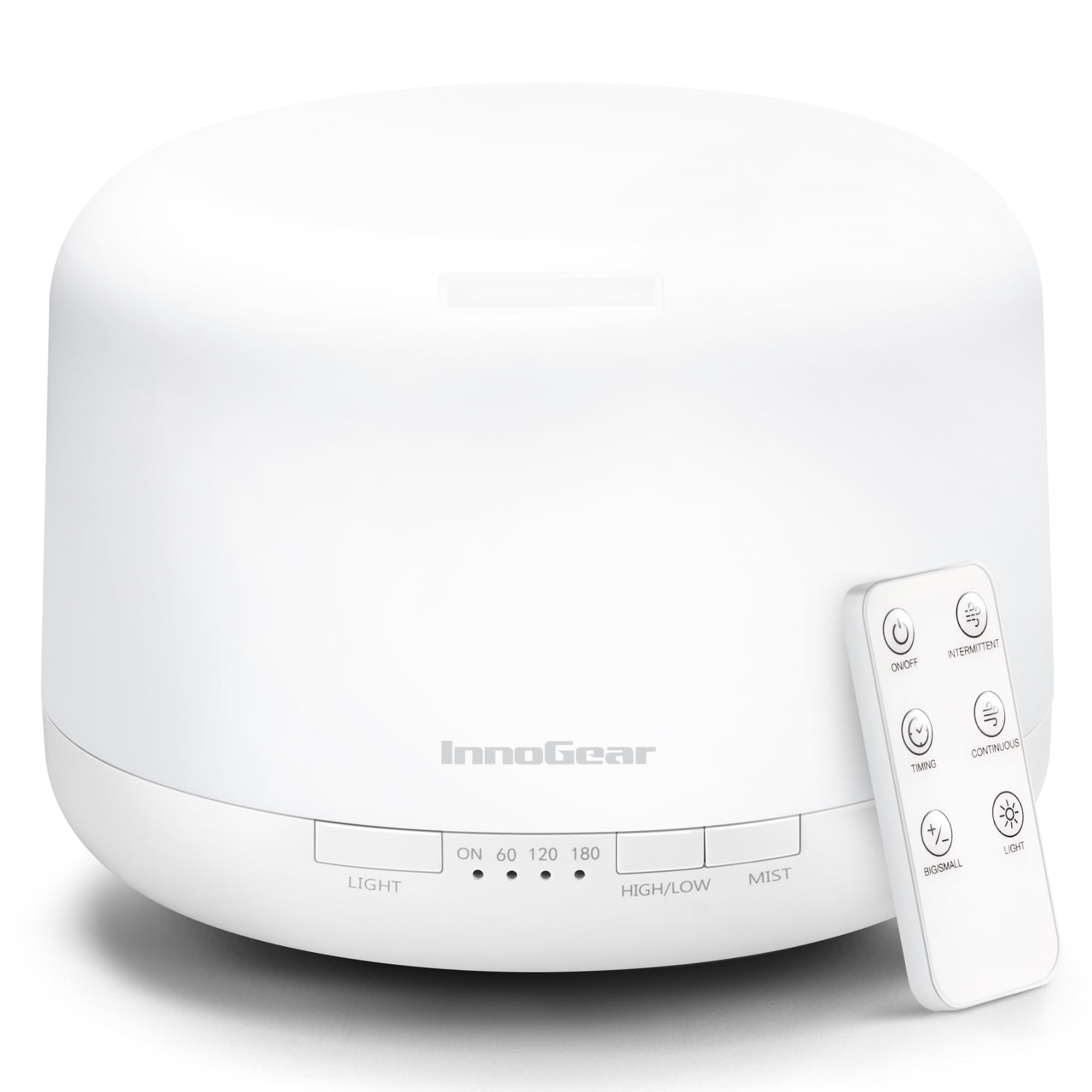 InnoGear vista frontal del difusor blanco mostrando diseño y facilidad de uso