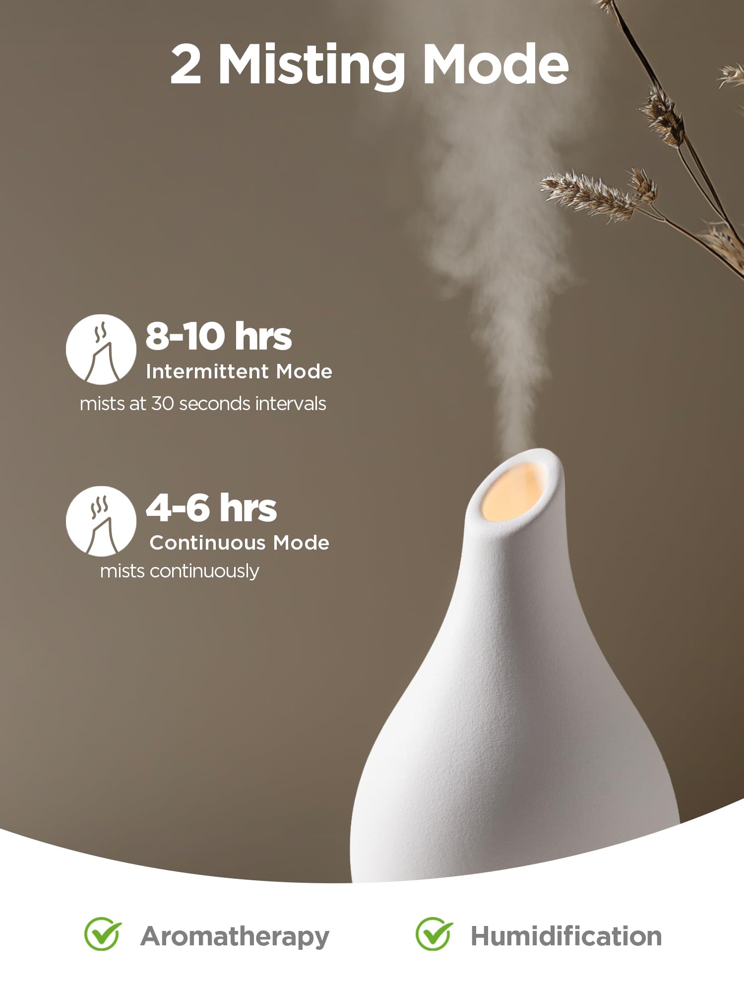InnoGear niebla ultrasónica en uso mostrando humidificación silenciosa
