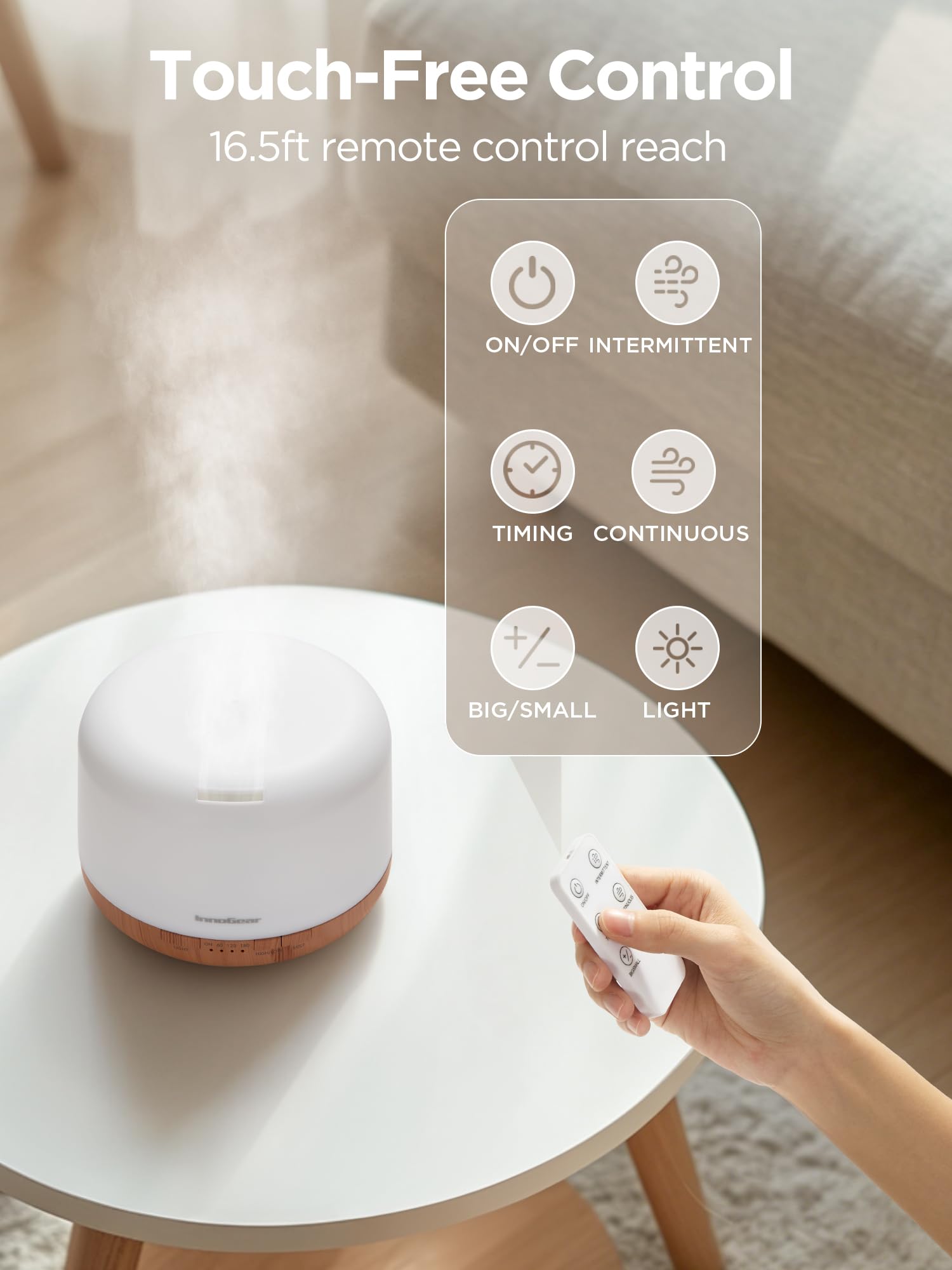 InnoGear difusor en una sala creando ambiente relajante y fragante