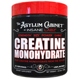 Envase Insane Labz Creatine Monohydrate sin sabor mostrando etiqueta clara y beneficio de fuerza