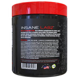 Insane Labz etiqueta con lista de ingredientes y ventajas para rendimiento