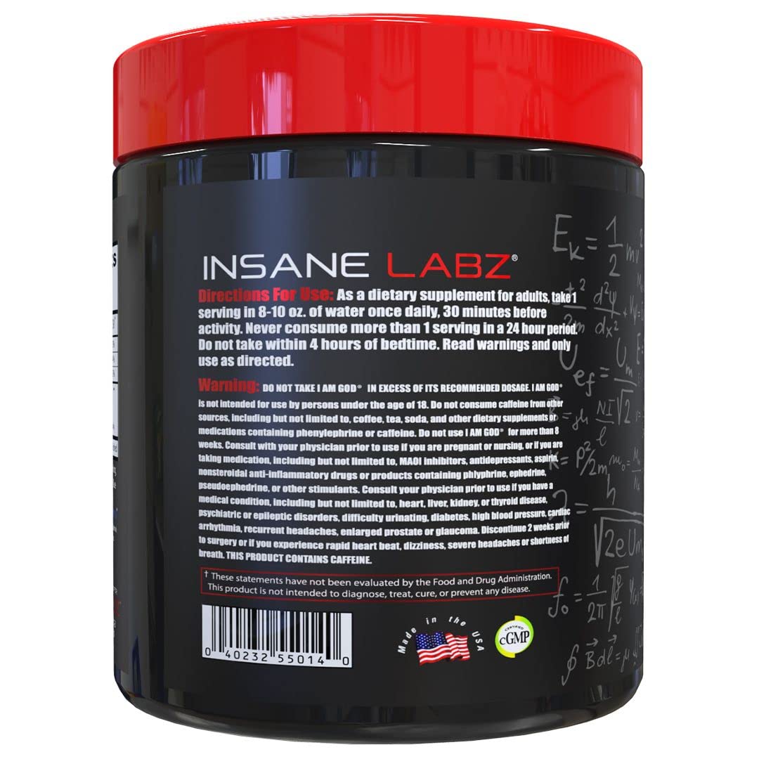 Insane Labz I am God vaso con bebida preparada para alto rendimiento
