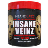 Insane Labz bote Insane Veinz frontal mostrando empaque y sabor Fruit Punch