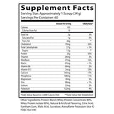 Insane Labz etiqueta nutricional mostrando 25g proteína y 1g azúcar por porción