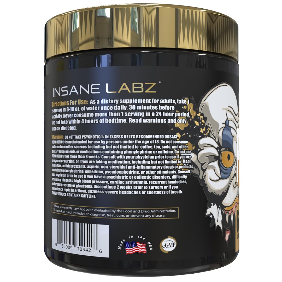 Insane Labz Psychotic Gold servido antes de entrenar, aporta energía y foco