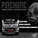 Insane Labz vaso con psicotic black mezclado listo para entrenar