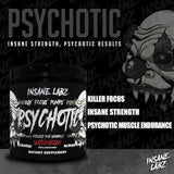 Insane Labz psicotic black bebida preparada mostrando enfoque y rendimiento