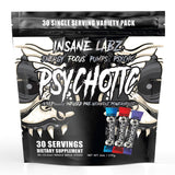 Insane Labz psicotic black frente mostrando envase y beneficio energía sostenida