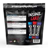 Insane Labz psicotic black textura del polvo resaltando mezcla soluble
