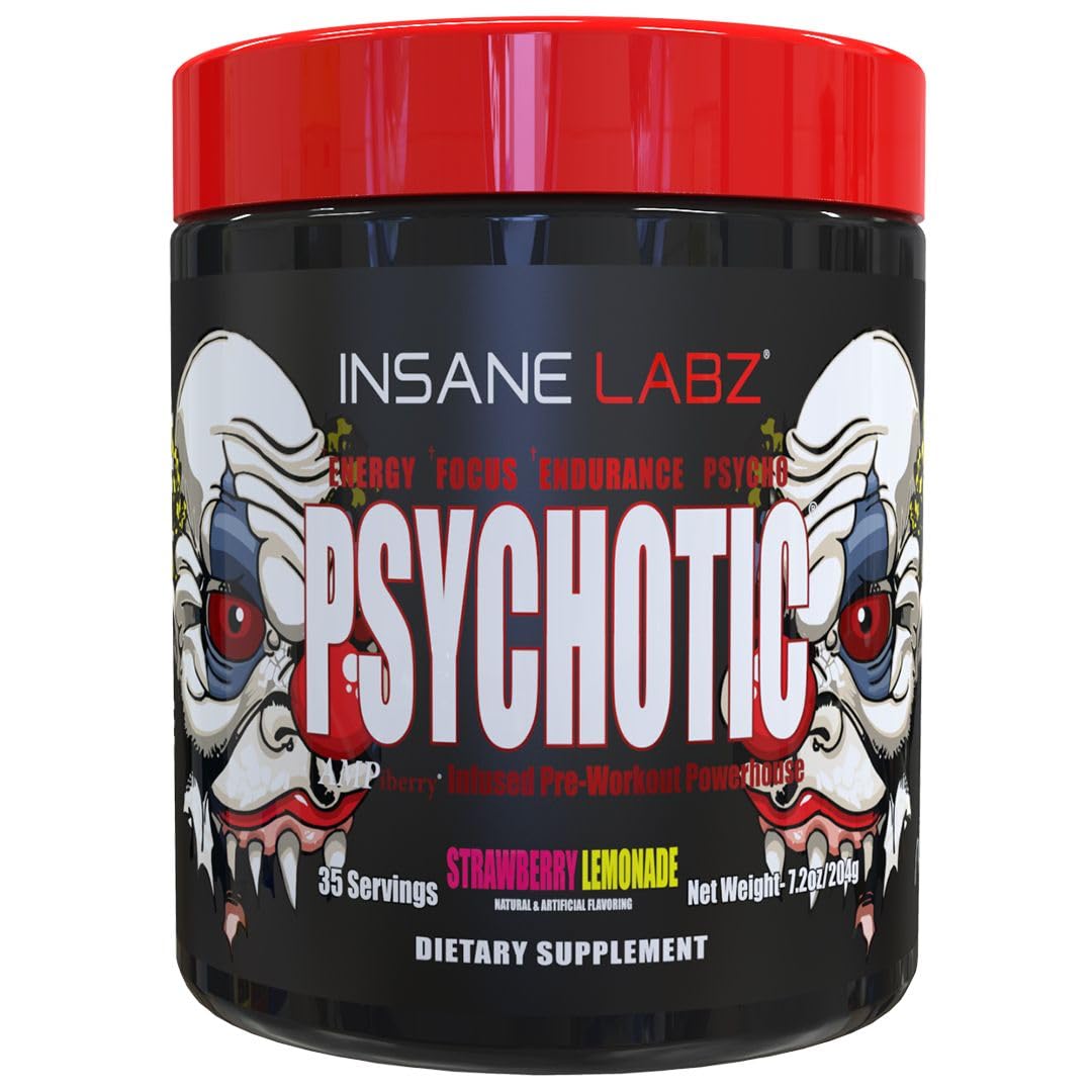 Insane Labz envase frontal mostrando marca y sabor Fresa Limonada para energía duradera