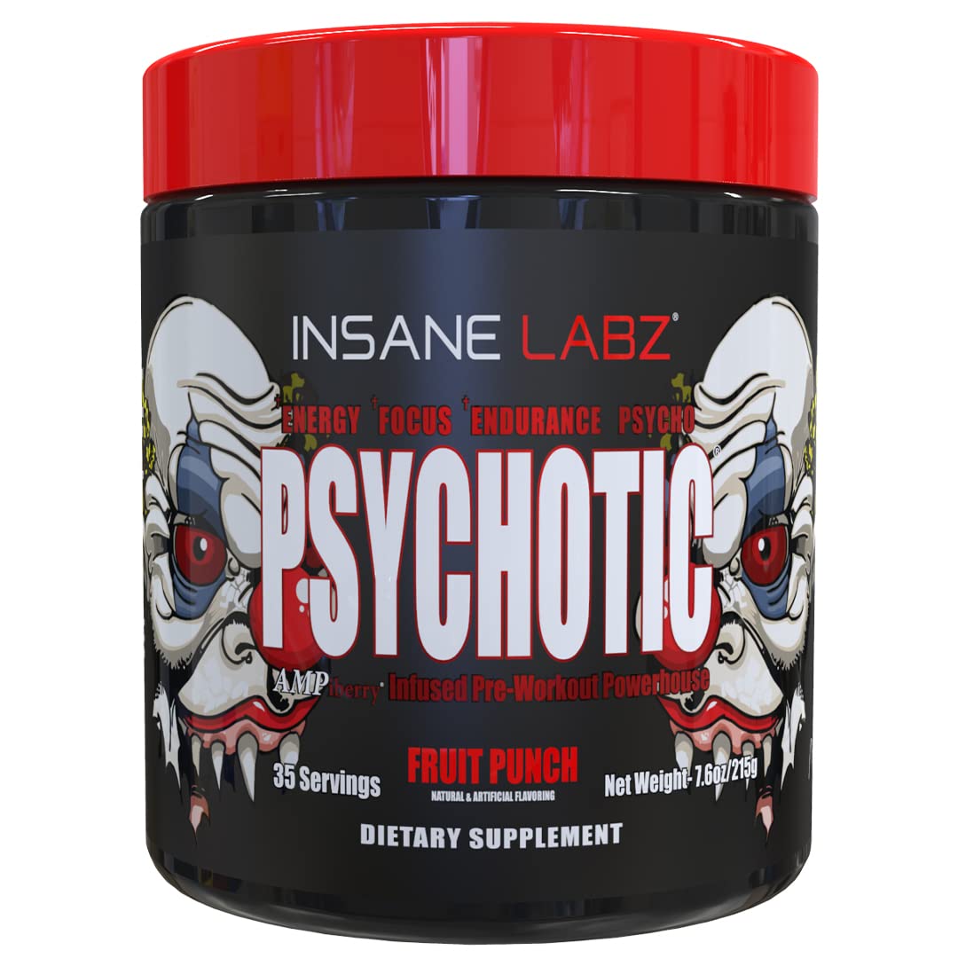 Insane Labz Psychotic frente del envase mostrando diseño y sabor Fruit Punch