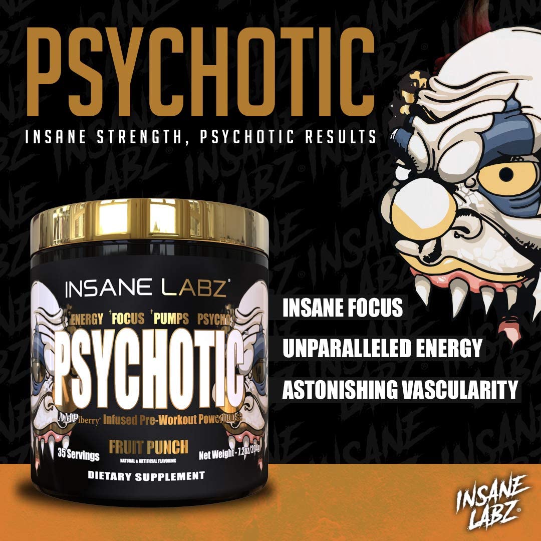 Insane Labz etiqueta con lista de ingredientes y beneficios visibles