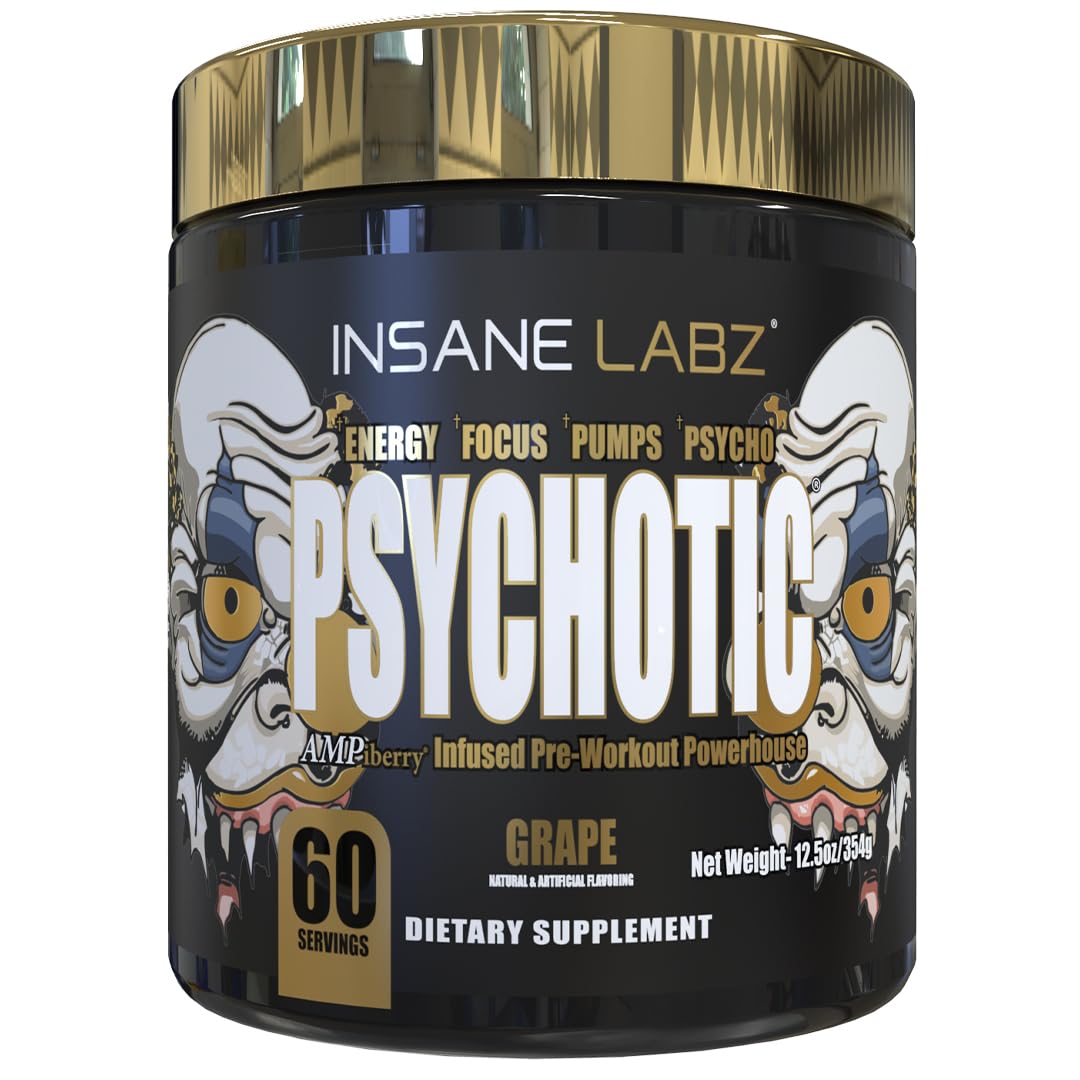 Insane Labz bote frontal con etiqueta y beneficios visibles