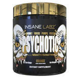 Insane Labz Psychotic Gold envase frontal mostrando diseño naranja y fuerza