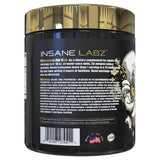 Insane Labz frasco abierto con polvo watermelon preparado para servir energía
