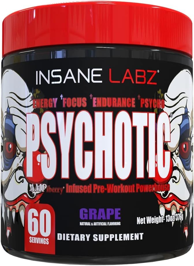 Insane Labz Psychotic gráficos de ingredientes clave para mayor enfoque y resistencia