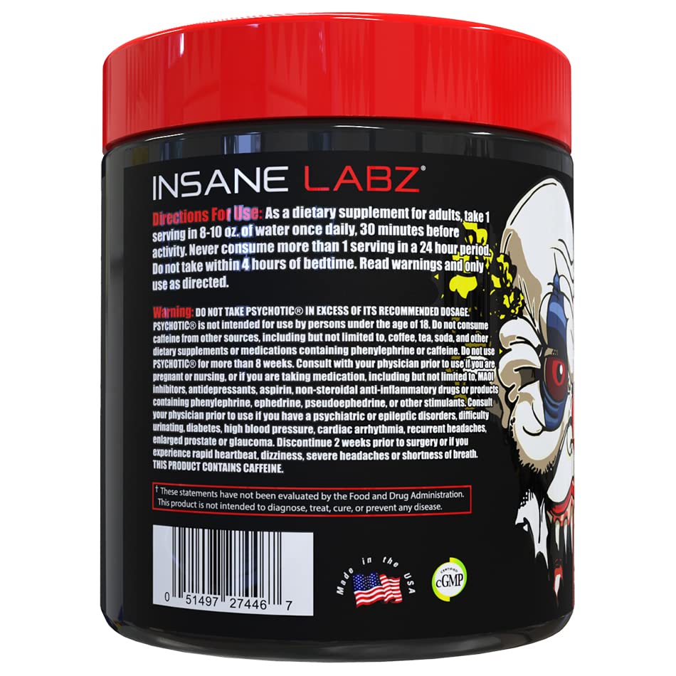 Insane Labz Psychotic textura de polvo fina para mezcla rápida y sin grumos