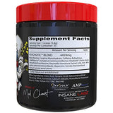 Vaso con Psychotic mezclado por Insane Labz mostrando bebida lista para entrenar