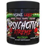 Insane Labz frasco frontal mostrando etiqueta y beneficio energía intensa