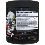 Insane Labz Psychotic Xtreme polvo en cucharada, detalle de textura y mezcla para disolución rápida