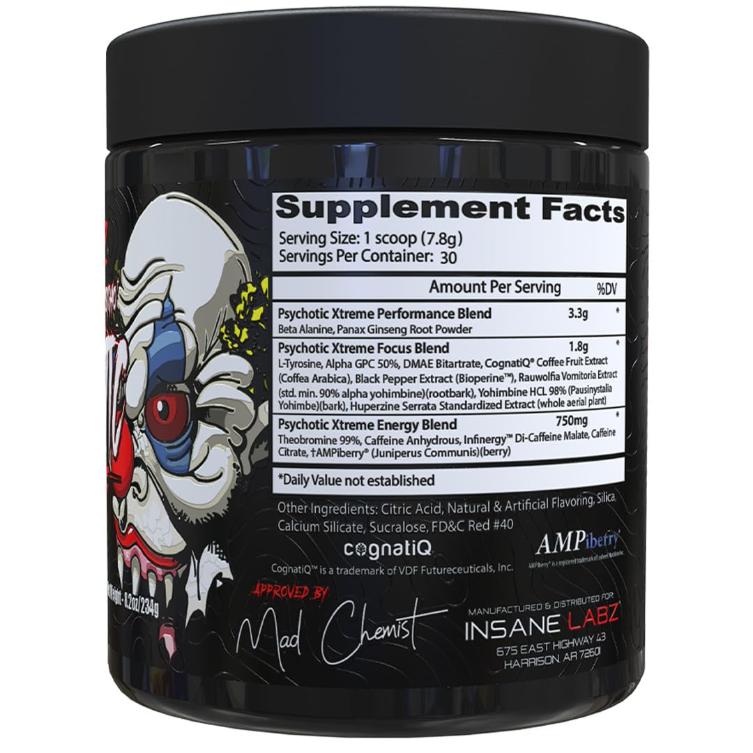 Insane Labz polvo textura fruit punch para mezclar y preparar bebidas energéticas