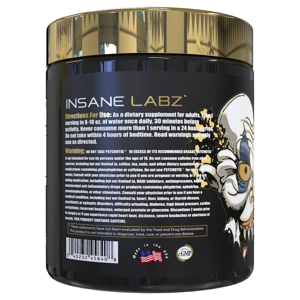 Insane Labz cuchara con porción mostrando dosificación clara y segura