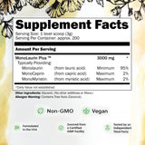 Inspired Nutrition gránulos de monolaurina detalle, textura fácil de dosificar