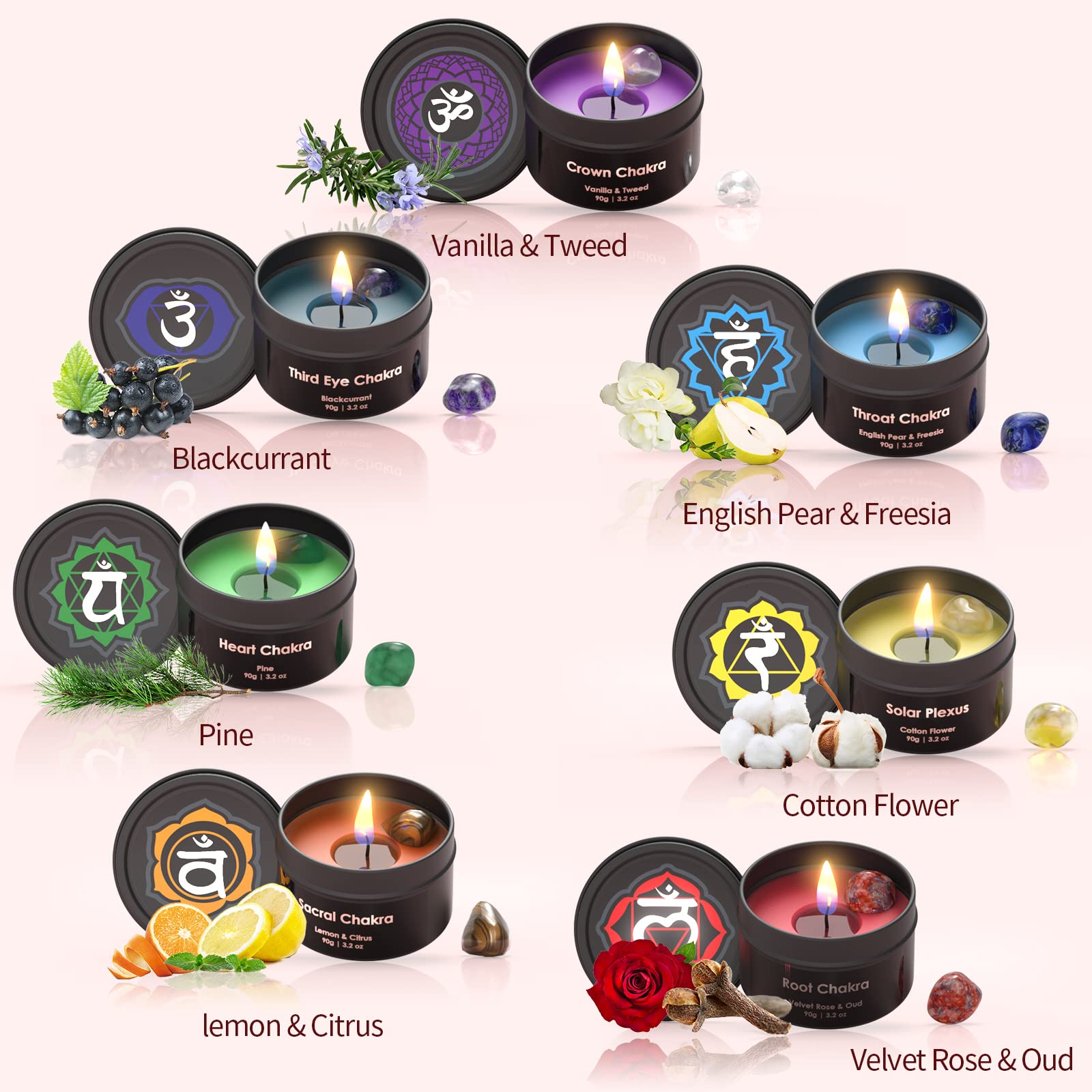 Inspireyes pulsera de cristales junto a velas, complemento diario práctico