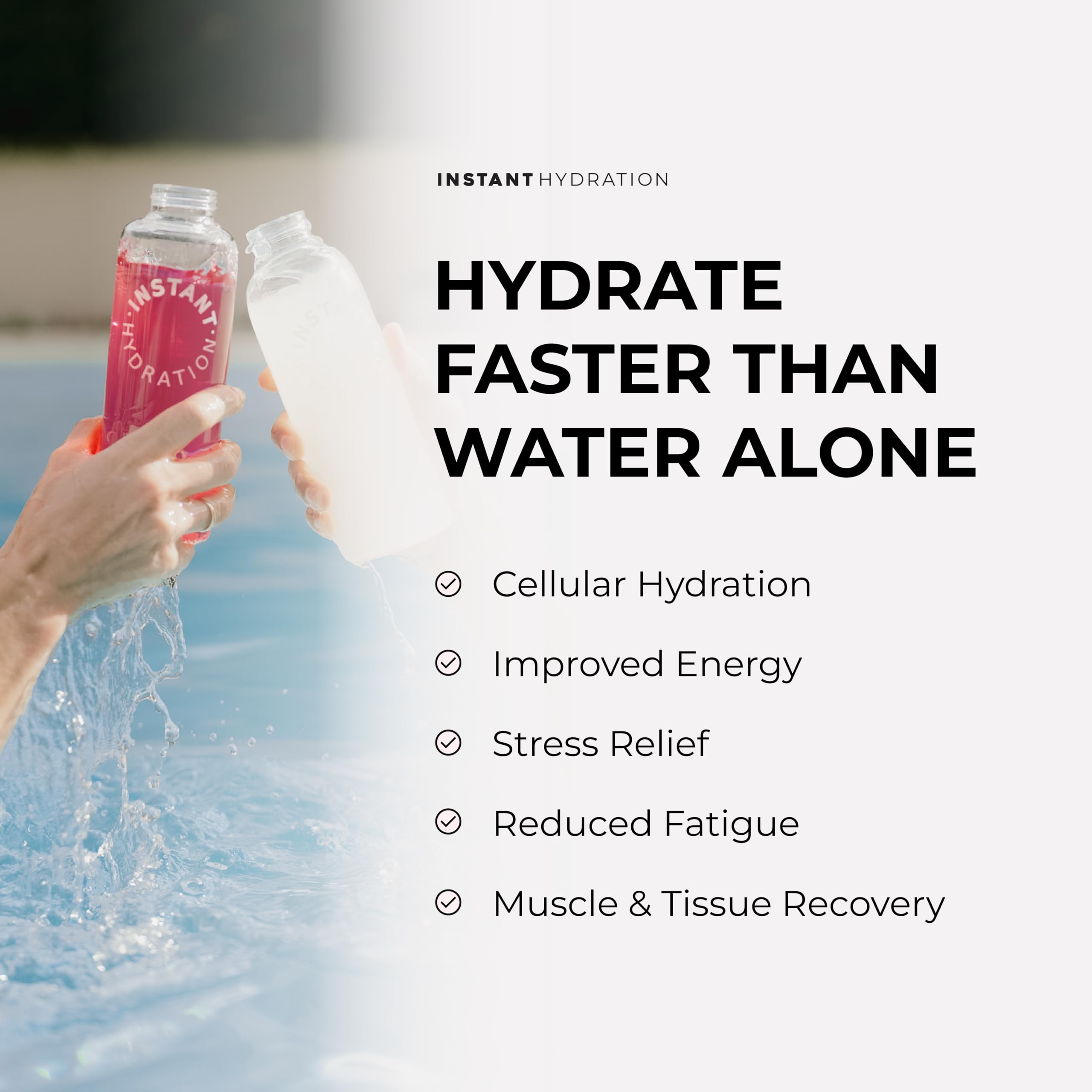 Instant Hydration etiqueta con lista de ingredientes y información nutricional clara