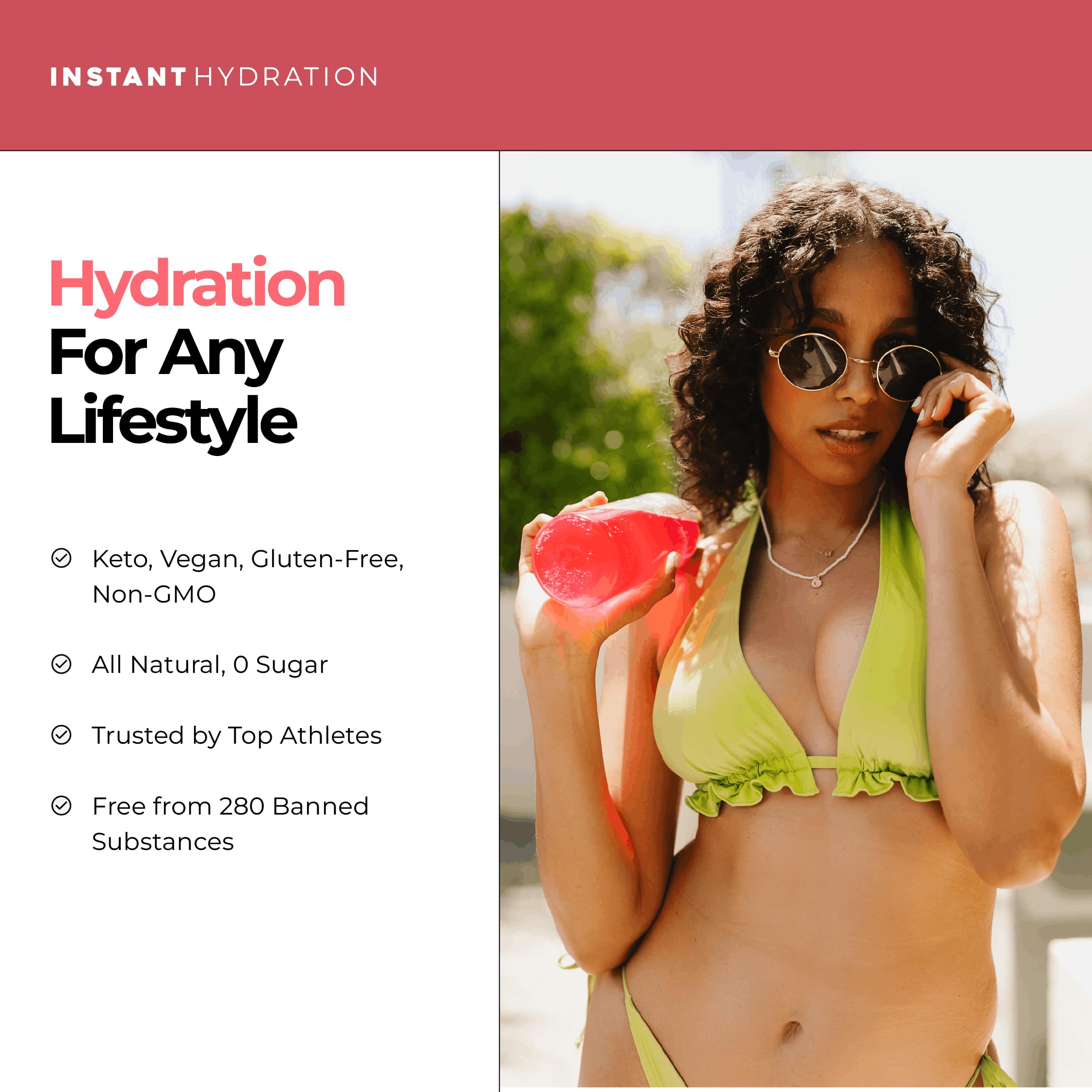 Instant Hydration etiqueta nutricional cerca, información clara de electrolitos