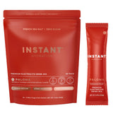 Instant Hydration empaque frontal mostrando 20 sobres, práctico para viaje