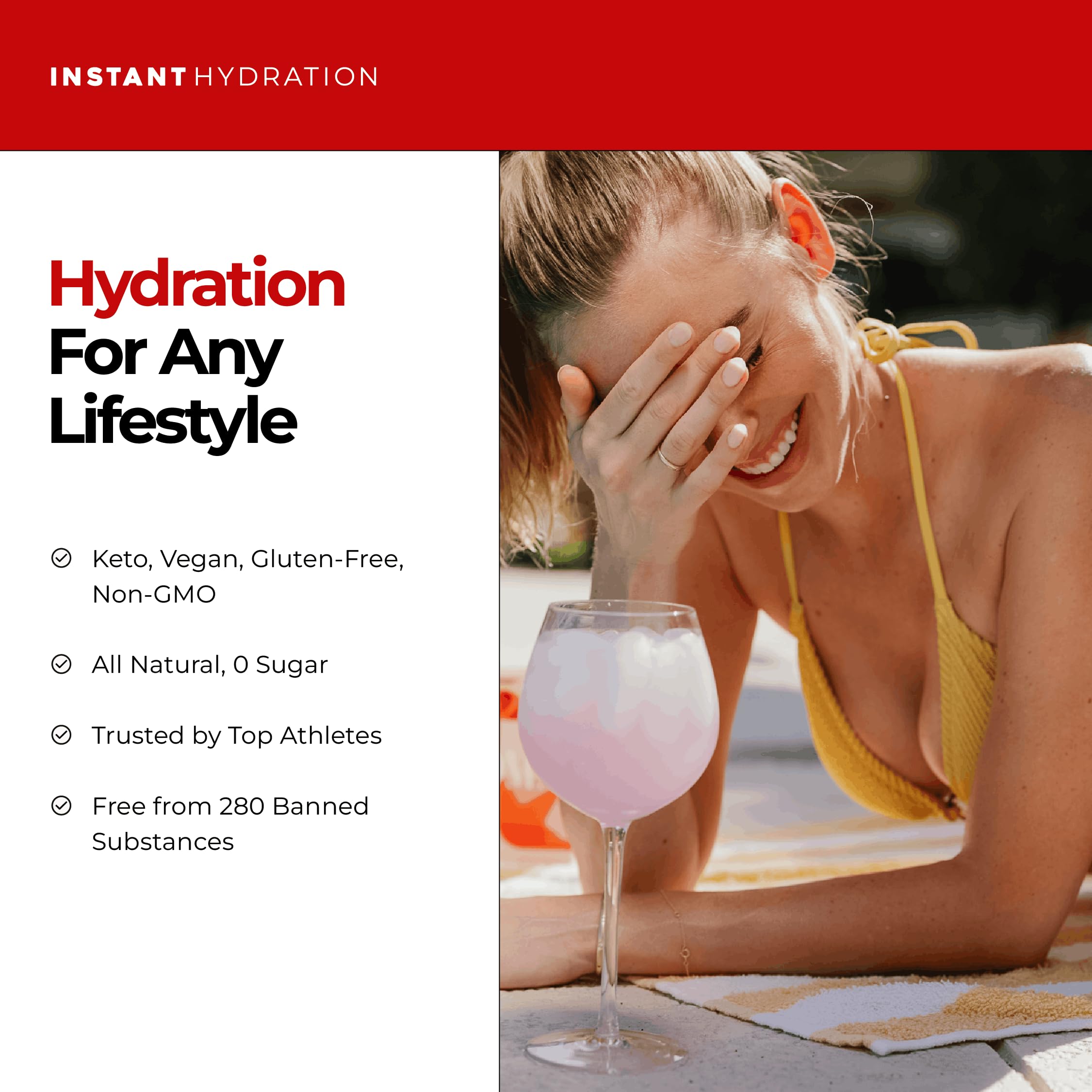 Instant Hydration lifestyle en viaje, hidratación portátil y sin azúcar