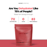 Instant Hydration sobre abierto con polvo listo para mezclar, fácil uso