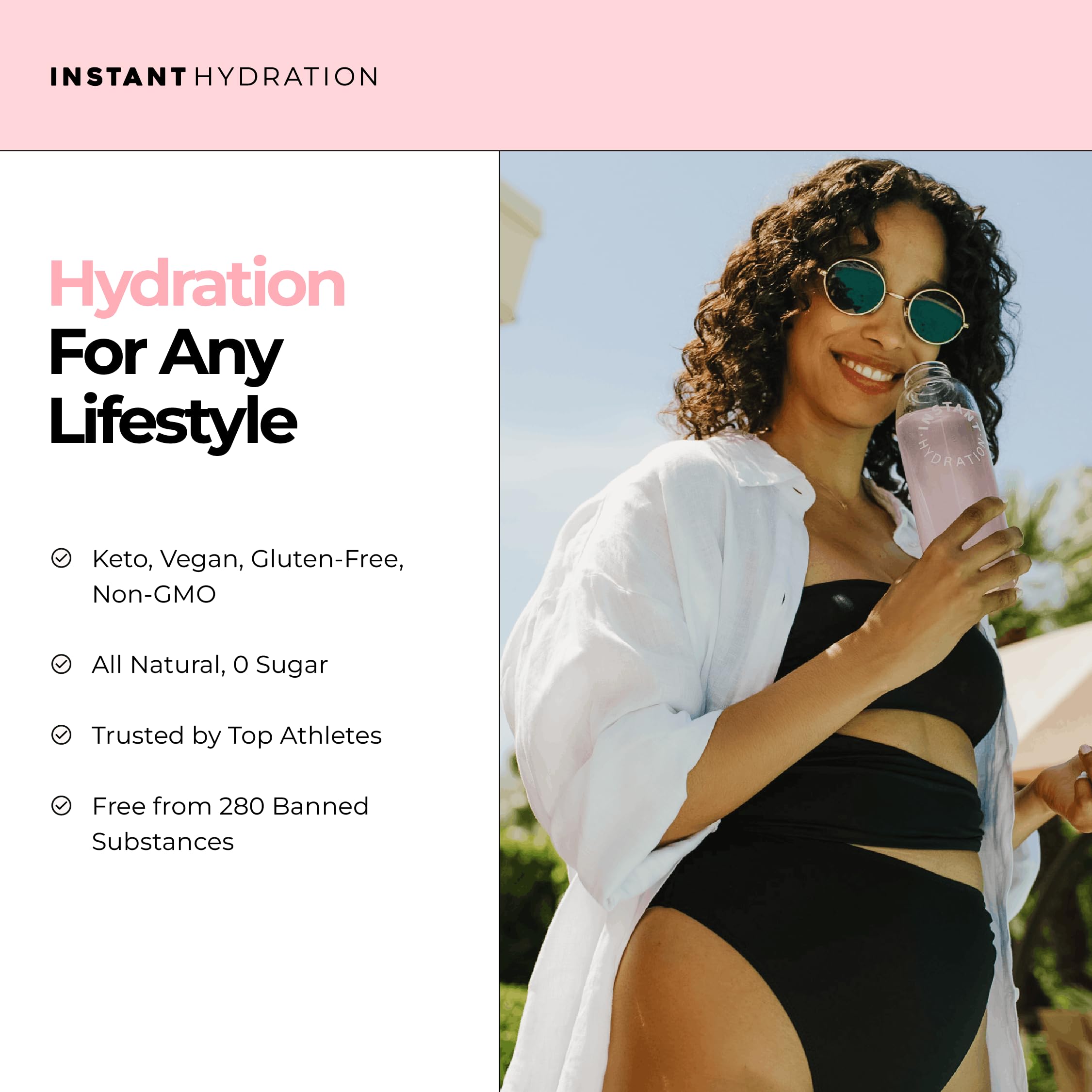 Instant Hydration atleta bebiendo en gimnasio tras entrenamiento para recuperación