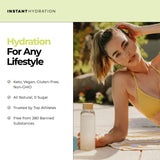 Instant Hydration uso tras entrenamiento con toalla, beneficio recuperación rápida