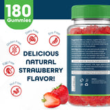 INTEGO NUTRITION frasco abierto con 180 gomitas indica suministro prolongado