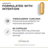 Integrative Therapeutics Theracurmin HP frasco abierto con cápsulas visibles para uso diario