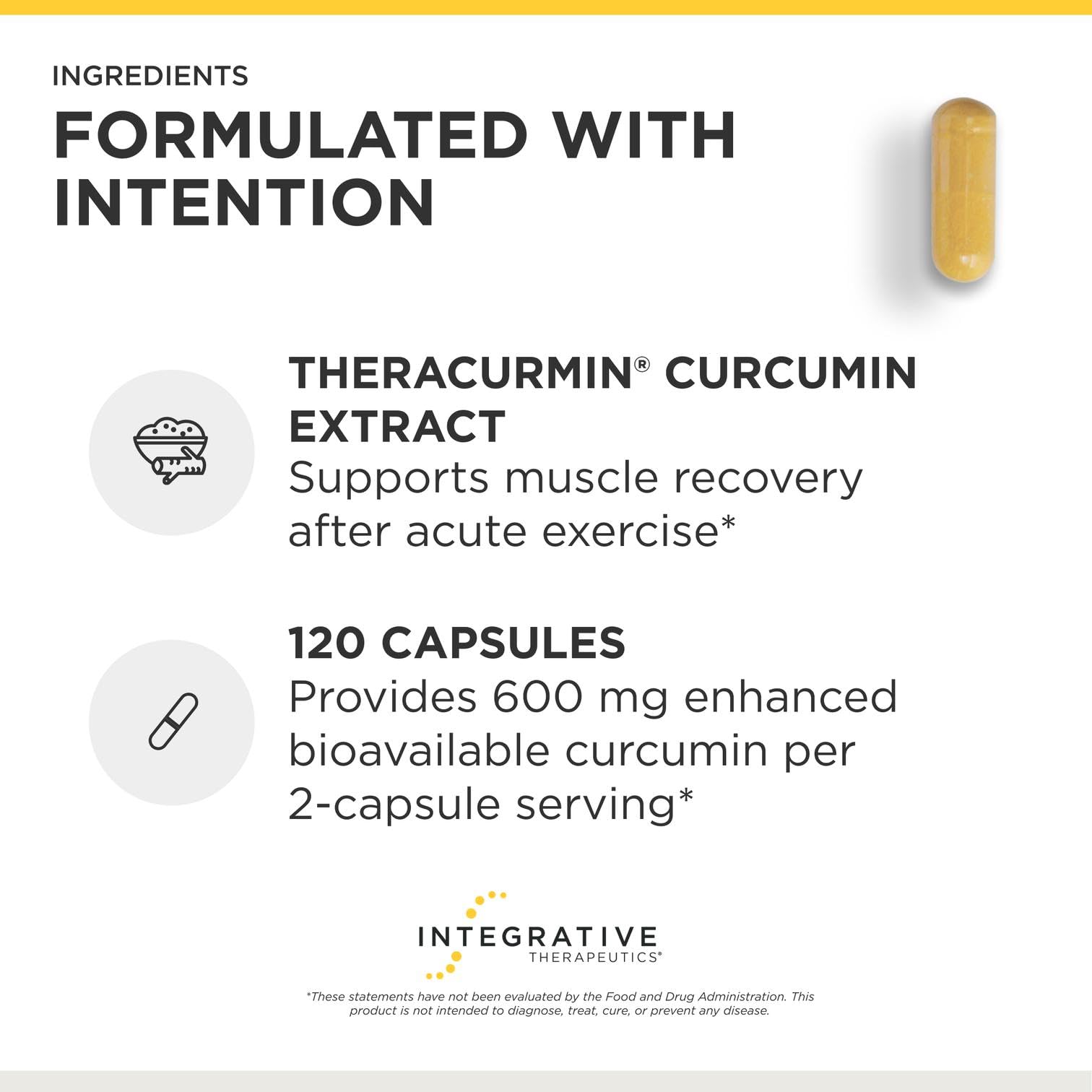 Integrative Therapeutics Theracurmin HP etiqueta y lista de ingredientes para transparencia