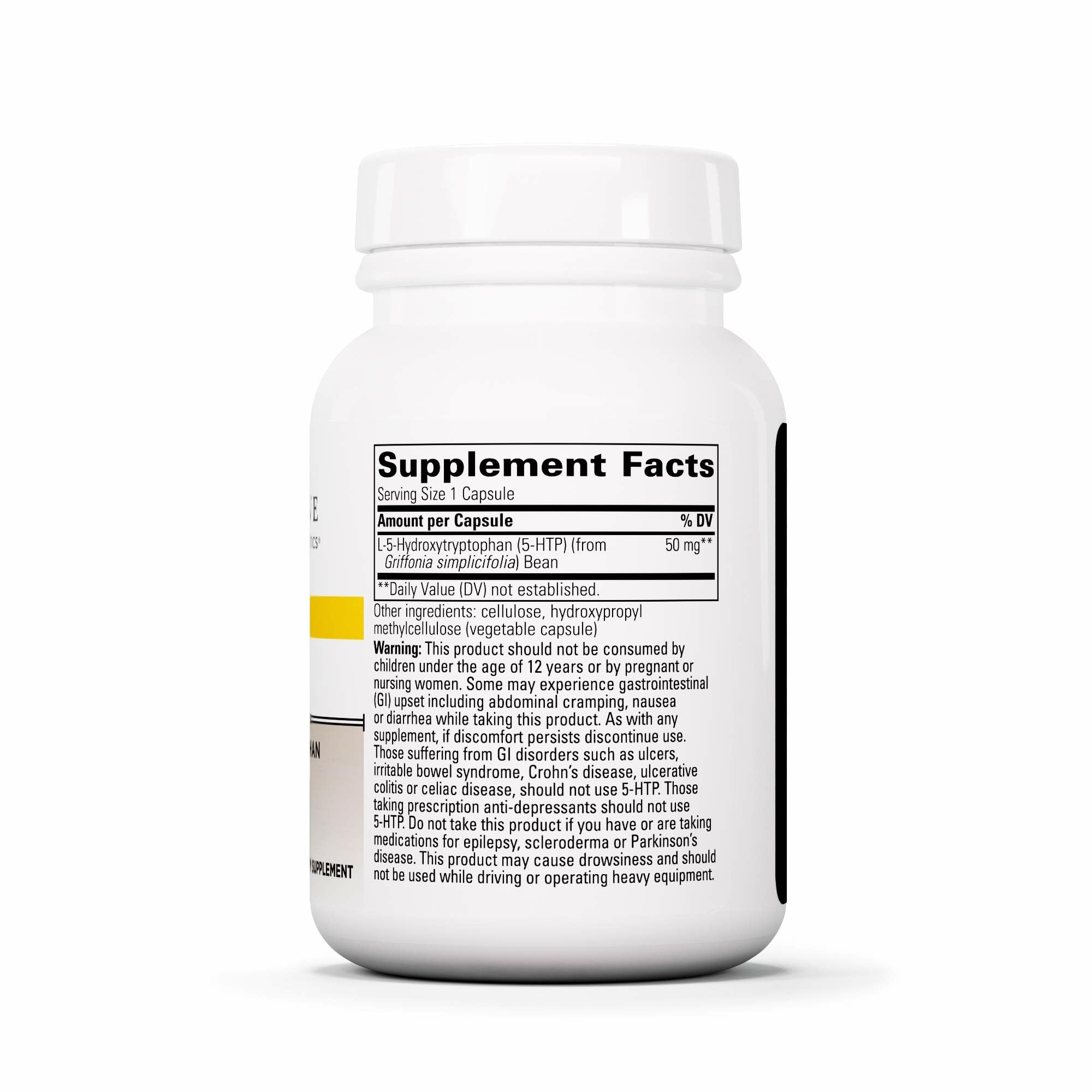 Integrative Therapeutics 5‑HTP cápsulas abiertas detalle, fácil dosificación y conveniencia
